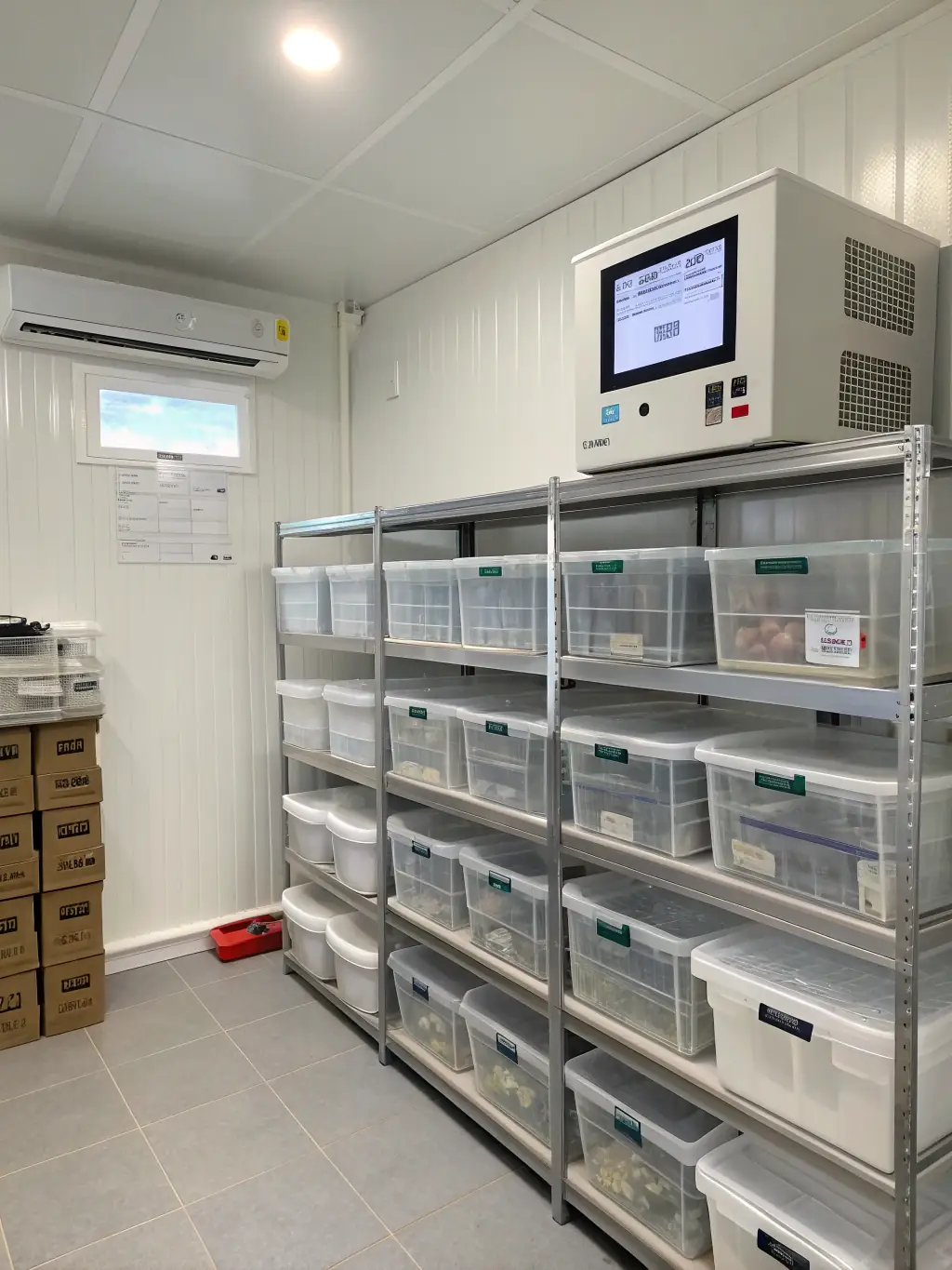 A climate-controlled storage unit with sensitive items like documents and electronics, highlighting the importance of environmental control.
