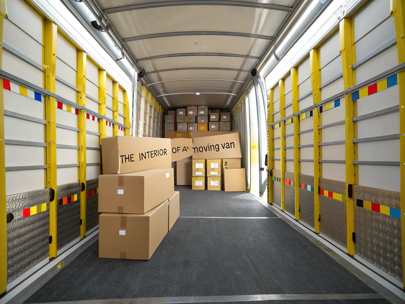 An image showing a variety of household items carefully packed and secured inside a MetroGlide moving truck, emphasizing the comprehensive insurance coverage.